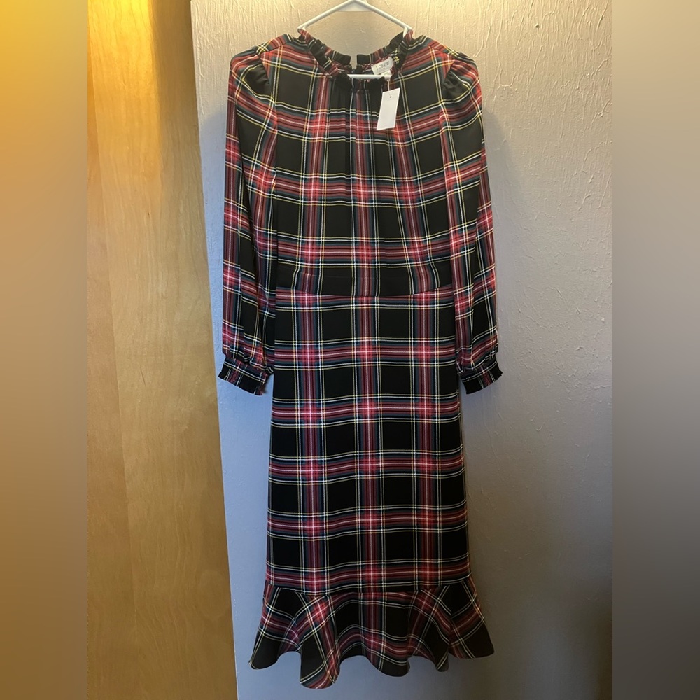 j crew factory Christmas holiday plaid dressNWT